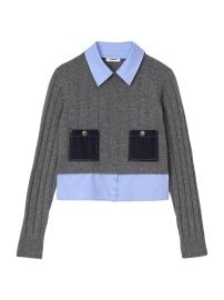 Women\\\\\\\'s Cropped Wool and Cashmere Sweater - Navy Blue - at Saks Fifth Avenue